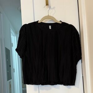 FP Movement by Free People Black Pleated Blouse